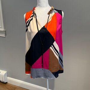 Trina Turk Multicolor Geometric Blouse